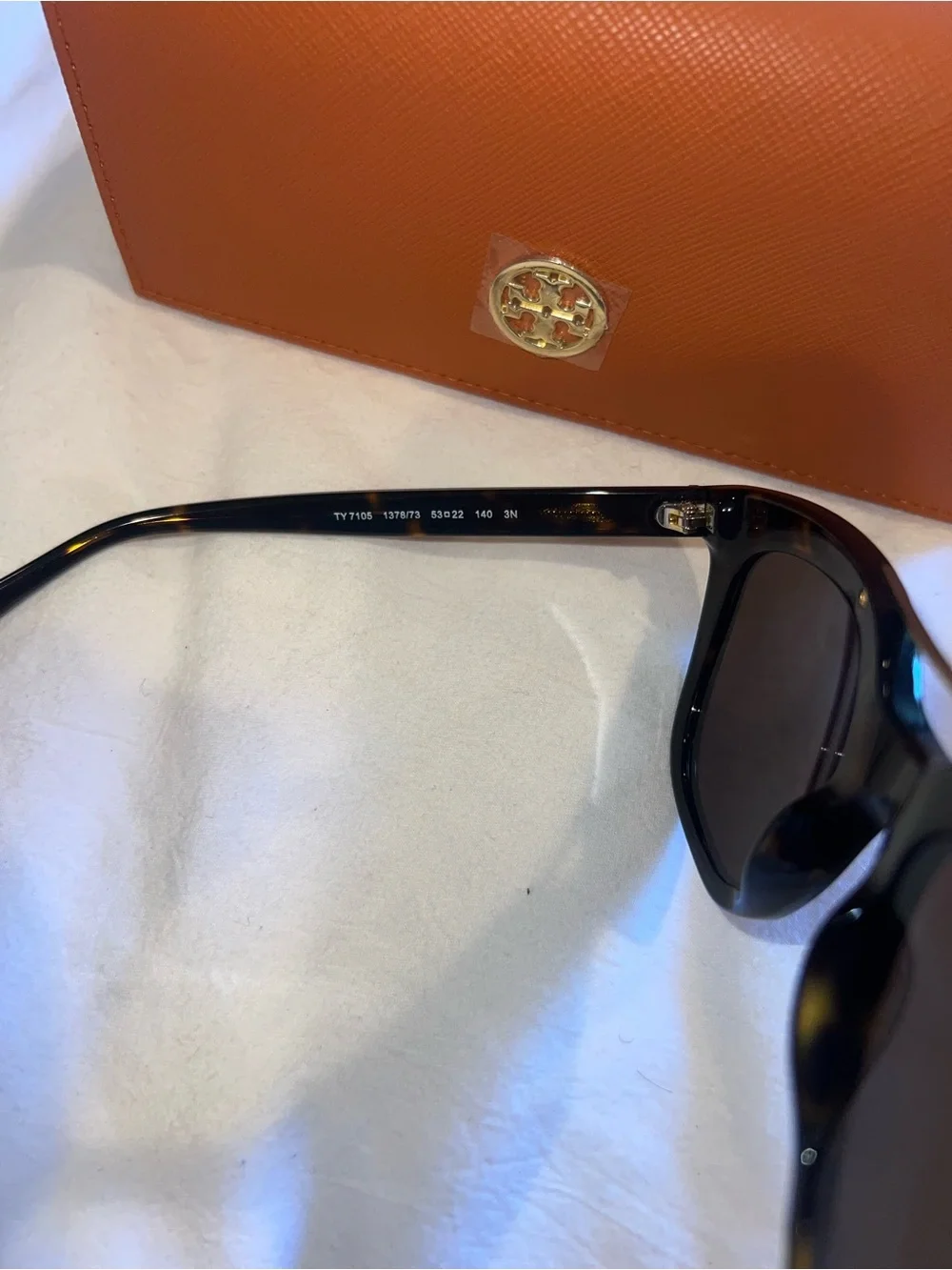 Tory Burch Tortoiseshell Sunglasses with Orange Case